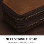 TP-9032 Multifunktionales Autoschlüsseletui aus Rindsleder der ersten Schicht mit Doppelreißverschluss, Car Key Case – Bild 5