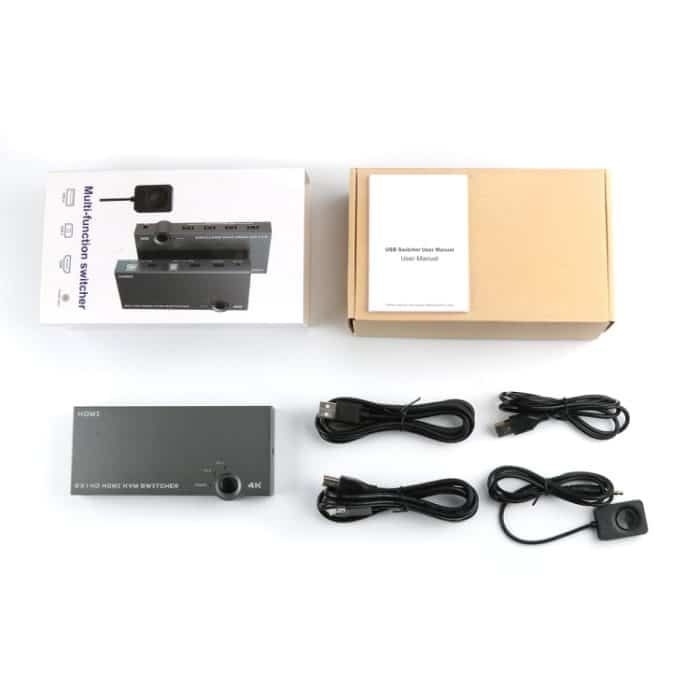 2 In 1 Out 4K 60Hz KVM HDMI Switch USB Swltch Splitter Box HUB – Bild 2
