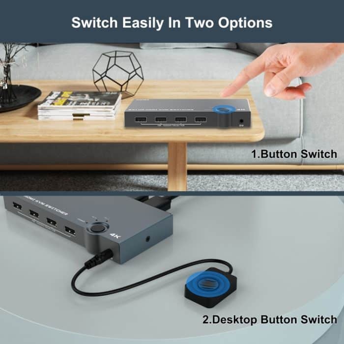 2 In 1 Out 4K 60Hz KVM HDMI Switch USB Swltch Splitter Box HUB – Bild 6