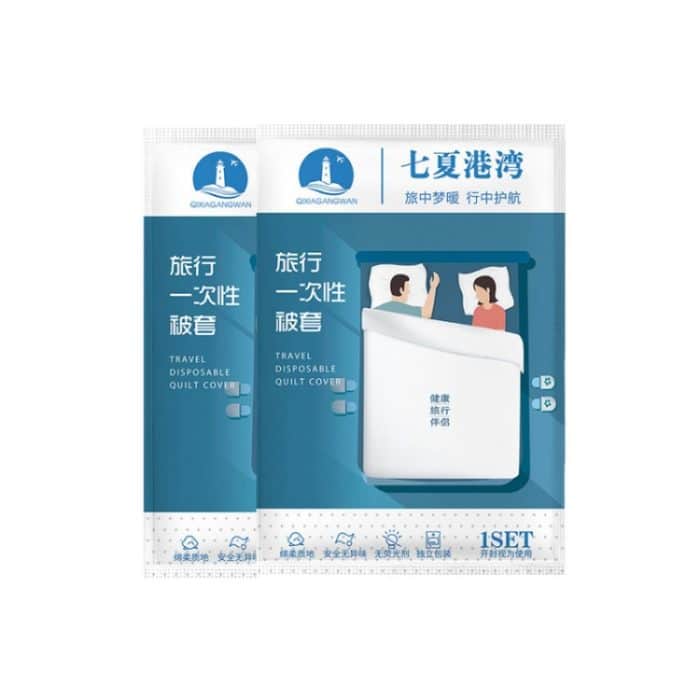 2 Stück Reise- und Hotelzubehör, Einweg-Kissenbezug, schmutzabweisend, Bettbezug, Quilt Cover For 1 Person 190x220cm, Quilt Cover For 2 Person 240x220cm, Sheet For 1 Person 160x220cm, Sheet For 2 Person 220x220cm, Pillowcase 50x80cm, 3 In 1 For 1 Perso... – Bild 1