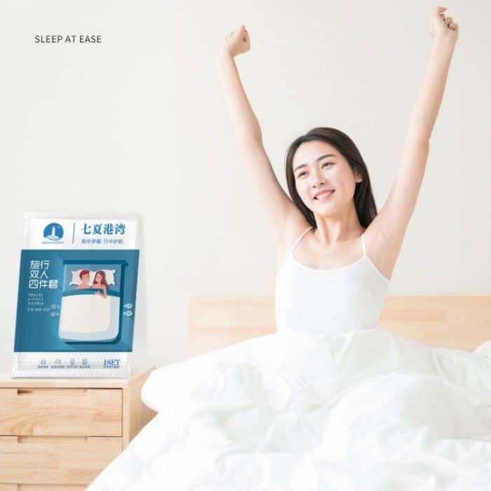 2 Stück Reise- und Hotelzubehör, Einweg-Kissenbezug, schmutzabweisend, Bettbezug, Quilt Cover For 1 Person 190x220cm, Quilt Cover For 2 Person 240x220cm, Sheet For 1 Person 160x220cm, Sheet For 2 Person 220x220cm, Pillowcase 50x80cm, 3 In 1 For 1 Perso... – Bild 6