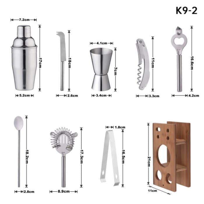 Barkeeper-Werkzeugset aus Bambus und Holz, Spezifikation:, K9-2, K13-15, K10-11, K10-25 – Bild 5