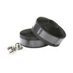 2 Paar Rennrad-Krawatten mit Carbonfaser-Textur und Schlangenleder-Lenkerbinder, Black, White