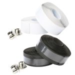 2 Paar Rennrad-Krawatten mit Carbonfaser-Textur und Schlangenleder-Lenkerbinder, Black, White – Bild 2