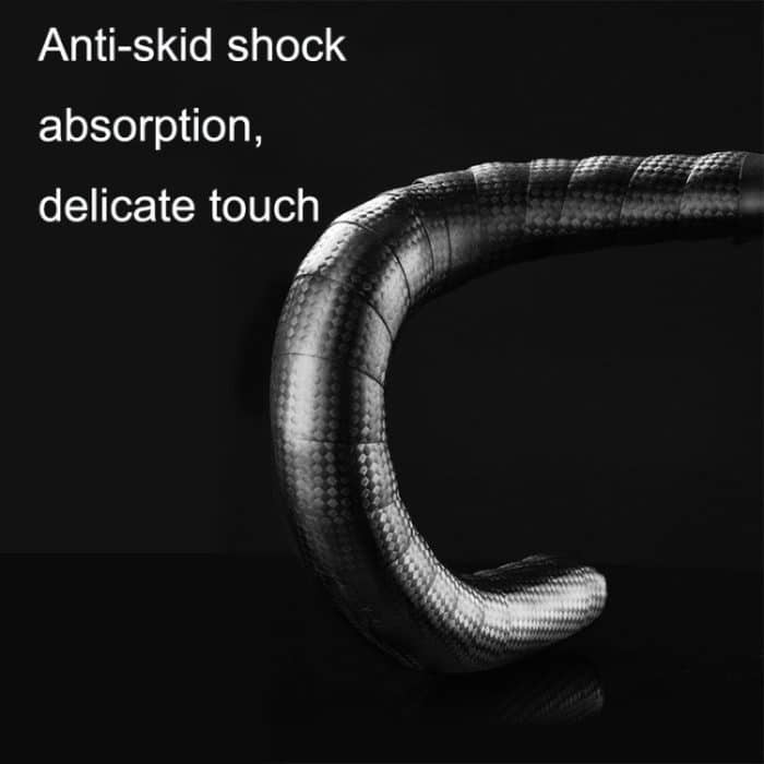 2 Paar Rennrad-Krawatten mit Carbonfaser-Textur und Schlangenleder-Lenkerbinder, Black, White – Bild 5