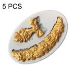 5 PCs Muster Spitzen dekorative flüssige Silikon Fondantform