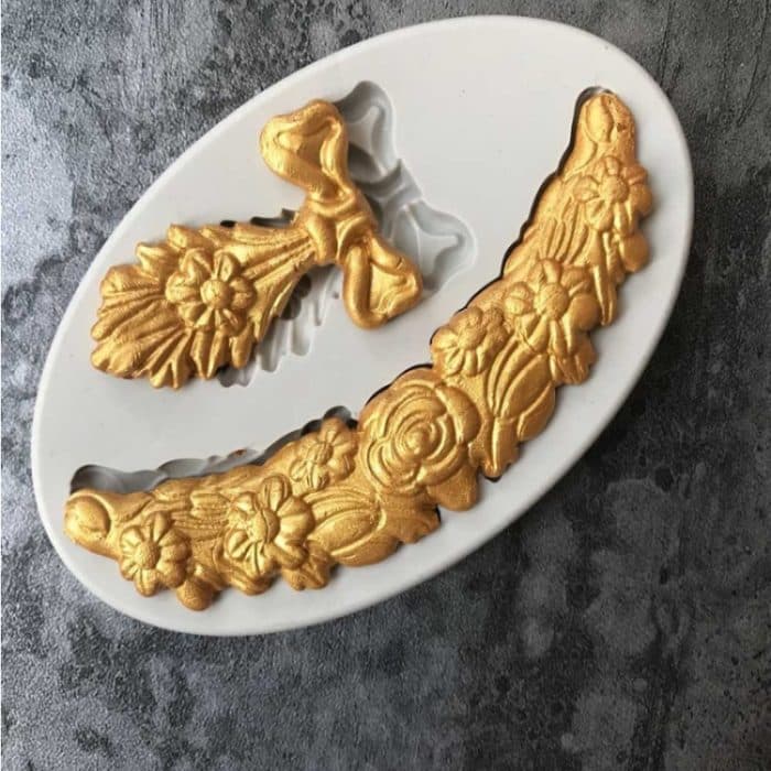 5 PCs Muster Spitzen dekorative flüssige Silikon Fondantform – Bild 4