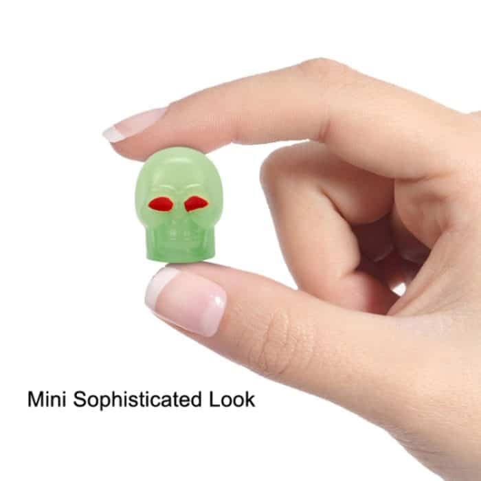 5 Sets Autoreifen leuchtende Ventilkappe Motorrad Totenkopf Ventilkernkappe, 1 Set Red, 1 Set Blue, 1 Set Green, 1 Set Yellow – Bild 4