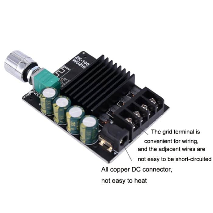 ZK-1002L Mini Hochleistungs-Bluetooth-Verstärkerplatine mit Knopf-Einstellvolumenschalter – Bild 5