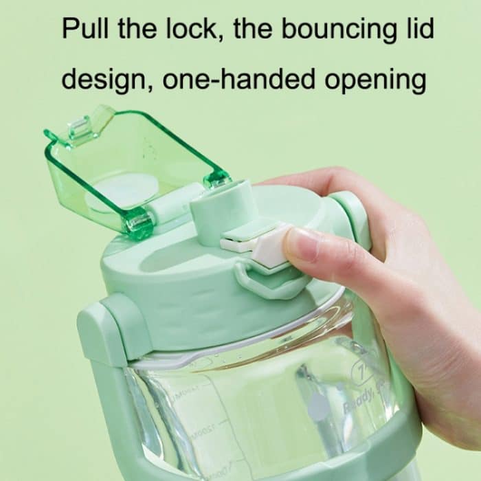 Zeitskala Trinkwasser Ziel Transparente Sportkessel, (Ivory White), (Cherry Blossom Pink), (Matcha Green) – Bild 3