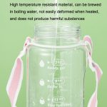 Zeitskala Trinkwasser Ziel Transparente Sportkessel, (Ivory White), (Cherry Blossom Pink), (Matcha Green) – Bild 5