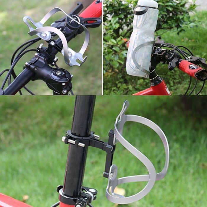 2 Stück Fahrrad-Flaschenhalter aus Aluminiumlegierung, Umrüstsitz, fester, verstellbarer Flaschenhalter, Red, Silver, Black – Bild 7