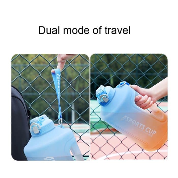 Sportflasche mit großem Fassungsvermögen und Farbverlauf aus Strohhalm mit Skala, 3800ml – Bild 3