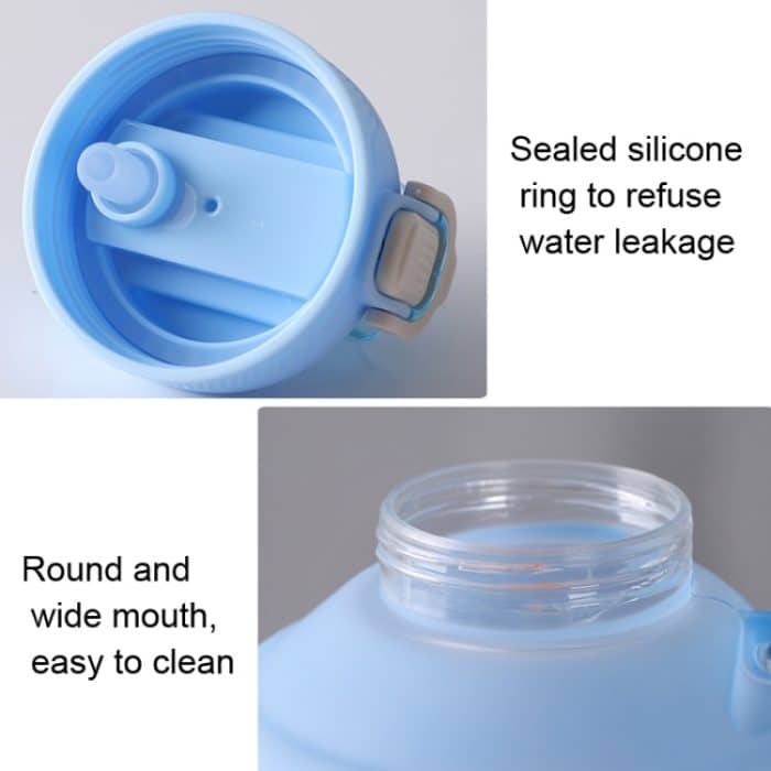 Sportflasche mit großem Fassungsvermögen und Farbverlauf aus Strohhalm mit Skala, 3800ml – Bild 4