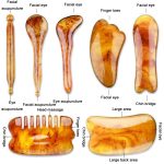 7 Teile/satz Gesichtssehne Stick Gesichtsschabbrett Meridian Akupunkturstift, Green, Pink, Amber – Bild 4