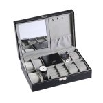 8-Bit-Uhrendisplay-Aufbewahrungsbox für Halskette, Ring, Schmuckschatulle mit Spiegel, 8-Bit Watch Display Box