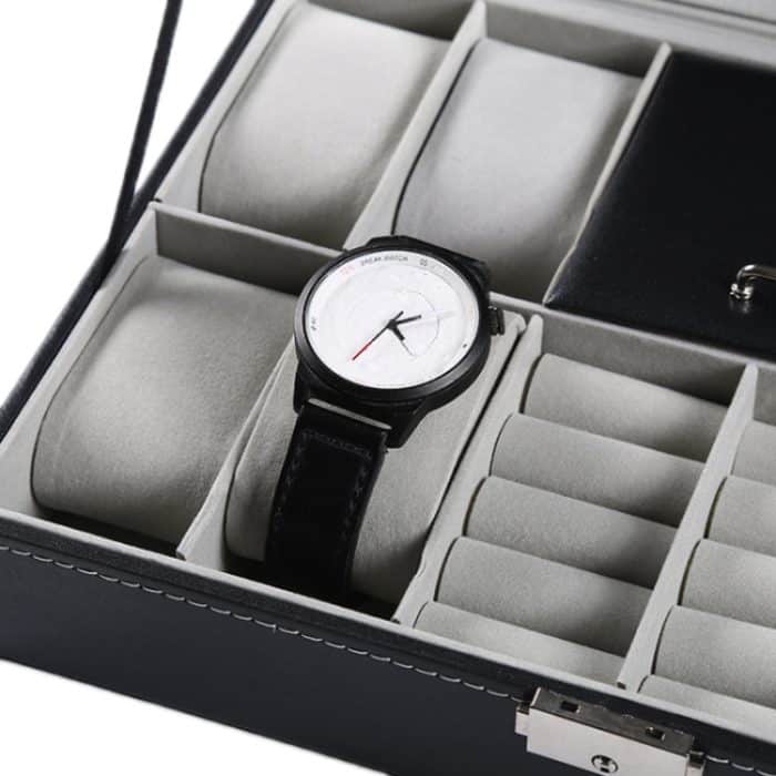 8-Bit-Uhrendisplay-Aufbewahrungsbox für Halskette, Ring, Schmuckschatulle mit Spiegel, 8-Bit Watch Display Box – Bild 5