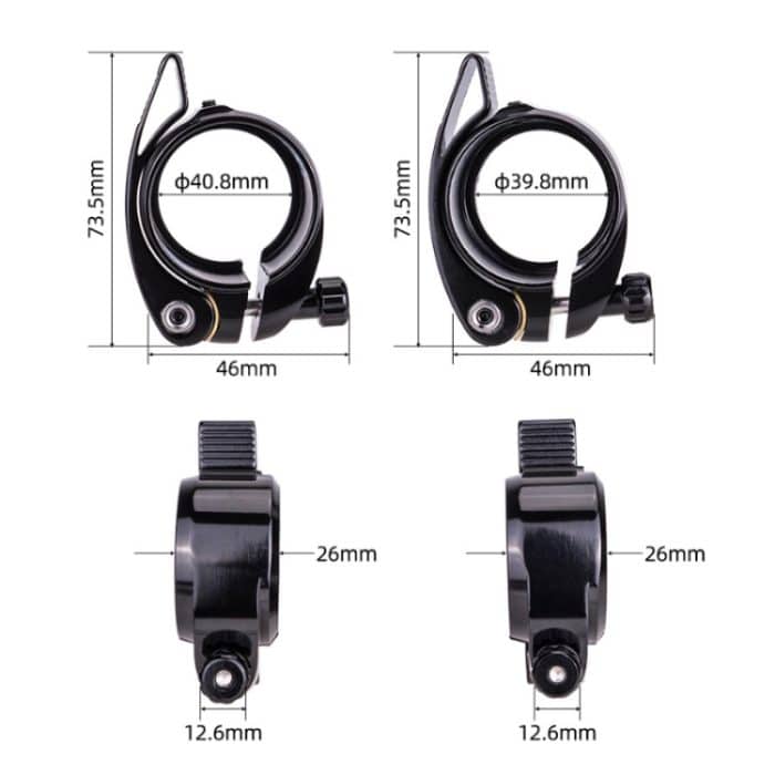 ZTTO Klappbare Fahrrad-Sattelstützenklemme, Nachrüstzubehör, 39.8mm (Black), 39.8mm (Red), 39.8mm (Blue), 39.8mm (Orange), 40.8mm (Black), 40.8mm (Red), 40.8mm (Blue), 40.8 (Orange) – Bild 3