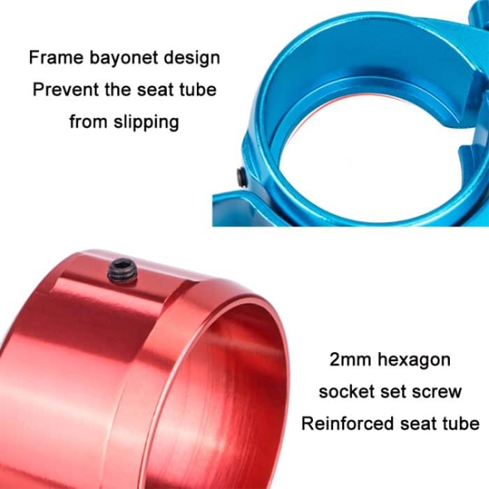 ZTTO Klappbare Fahrrad-Sattelstützenklemme, Nachrüstzubehör, 39.8mm (Black), 39.8mm (Red), 39.8mm (Blue), 39.8mm (Orange), 40.8mm (Black), 40.8mm (Red), 40.8mm (Blue), 40.8 (Orange) – Bild 4