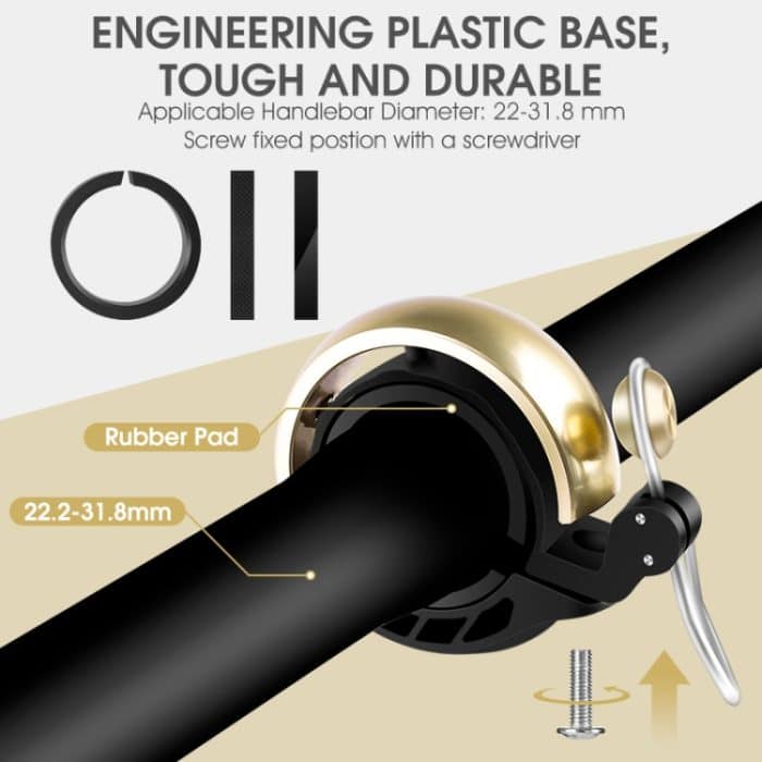 WEST BIKING Fahrrad-Retro-Kupferglocke, klare und laute Reitglocke, WEST BIKING Copper Bell(Gold) – Bild 4