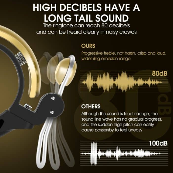 WEST BIKING Fahrrad-Retro-Kupferglocke, klare und laute Reitglocke, WEST BIKING Copper Bell(Gold) – Bild 5