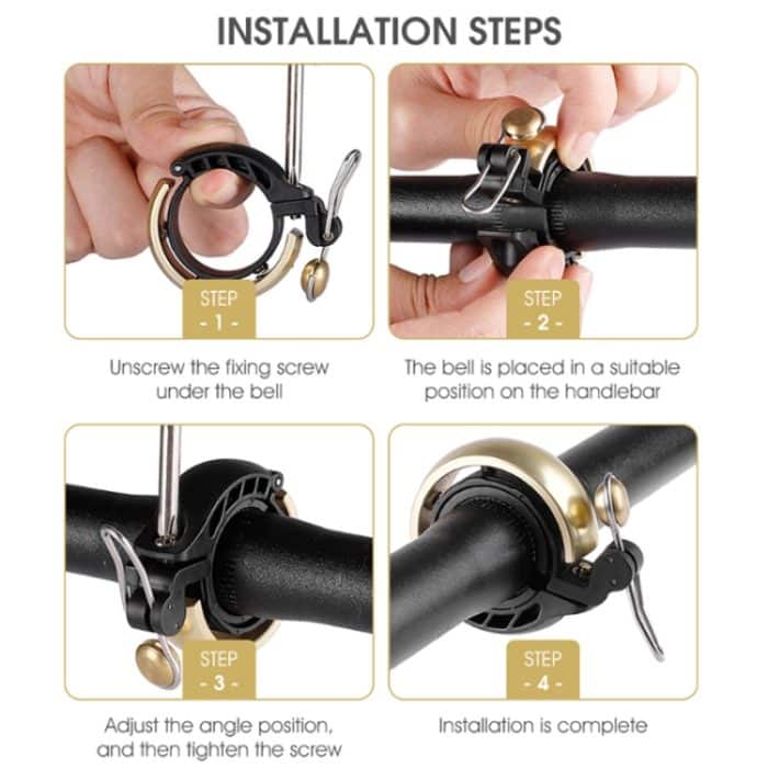 WEST BIKING Fahrrad-Retro-Kupferglocke, klare und laute Reitglocke, WEST BIKING Copper Bell(Gold) – Bild 7