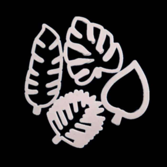 2 Sätze 4 in 1 tropischem Blatt Fondant Kuchenform Keksform – Bild 2