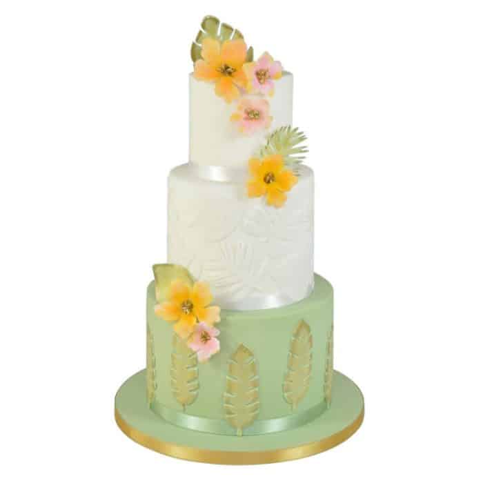 2 Sätze 4 in 1 tropischem Blatt Fondant Kuchenform Keksform – Bild 4