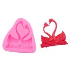 2 PCs Double Swan Rose DIY Fondant Backkuchen Flüssigkeit Silikonform
