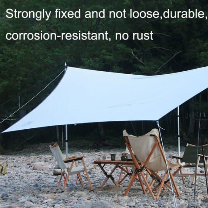 HIKEMAN Outdoor-Camping-Überdachungsstangenhalter mit vergrößerter Öffnung, Stil:, Stainless Steel (Silver), Adjustment (Black) – Bild 5