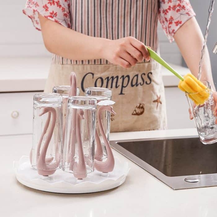 Tragbarer Abtropfbecherhalter für zu Hause mit drehbarem Tablett, Spezifikation:, Four Cups, Six Cups – Bild 5