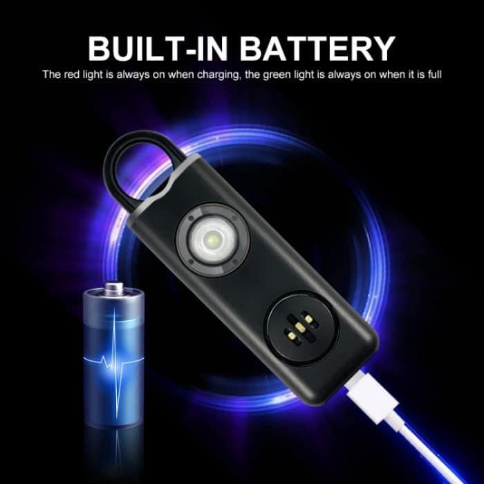 Anti-Wolf-Alarm, wiederaufladbarer Selbstverteidigungs-Schlüsselanhänger für Studentinnen, Rechargeable White, Rechargeable Black – Bild 6