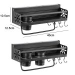 Wandmontiertes Gewürzflaschenmesser-Aufbewahrungsregal für die Küche, Spezifikationen, A1 40cm One Cup 6 Hook, A2 40cm Two Cup 6 Hook, B1 50cm One Cup 8 Hook, B2 50cm Two Cup 8 Hook, C1 60cm One Cup 10 Hooks, C2 60cm Two Cup 10 Hook – Bild 7