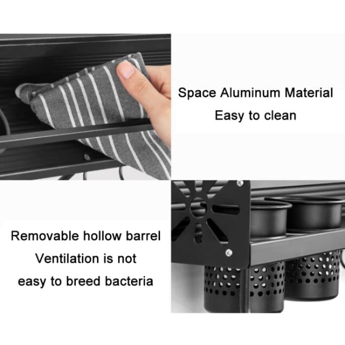 Wandmontiertes Gewürzflaschenmesser-Aufbewahrungsregal für die Küche, Spezifikationen, A1 40cm One Cup 6 Hook, A2 40cm Two Cup 6 Hook, B1 50cm One Cup 8 Hook, B2 50cm Two Cup 8 Hook, C1 60cm One Cup 10 Hooks, C2 60cm Two Cup 10 Hook – Bild 2