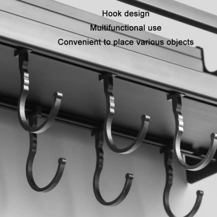 Wandmontiertes Gewürzflaschenmesser-Aufbewahrungsregal für die Küche, Spezifikationen, A1 40cm One Cup 6 Hook, A2 40cm Two Cup 6 Hook, B1 50cm One Cup 8 Hook, B2 50cm Two Cup 8 Hook, C1 60cm One Cup 10 Hooks, C2 60cm Two Cup 10 Hook – Bild 4