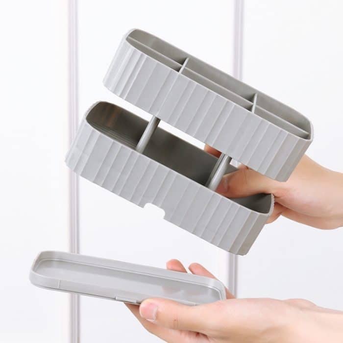 2 PCS Küche Löffel Messer Rack Ablassen Stäbchen Käfig Multifunktionale Lagerung Box, 2 PCS Grey – Bild 4