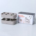 2 PCS Küche Löffel Messer Rack Ablassen Stäbchen Käfig Multifunktionale Lagerung Box, 2 PCS Grey – Bild 6
