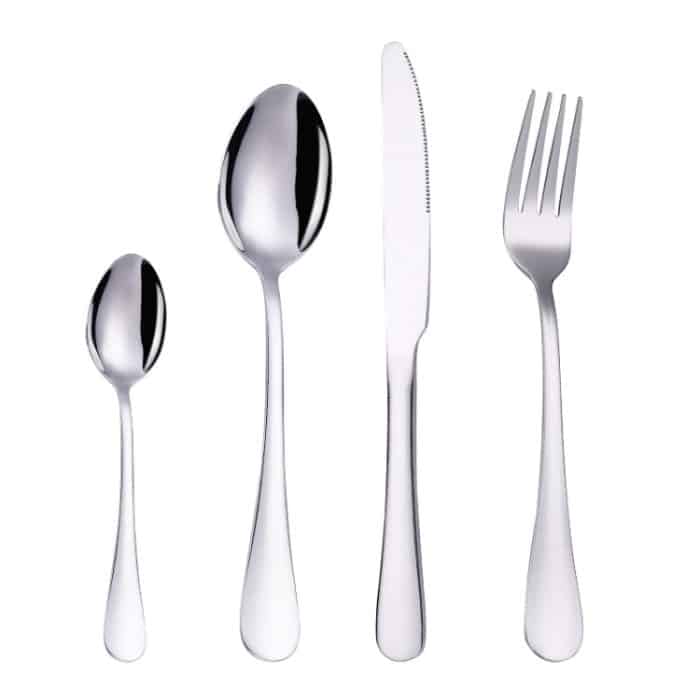 TBD0602480301.jpg 4 Teile/satz Edelstahl Western Steak Gabel Löffel Messer Set, True Color, Golden, Rose Gold, Colorful, Black – Bild 1