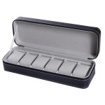 6-Bit-Reißverschluss-Uhrenbox, Aufbewahrungsbox, PU-Reißverschluss-Tasche, Uhrenbox, 6 Bit – Bild 2