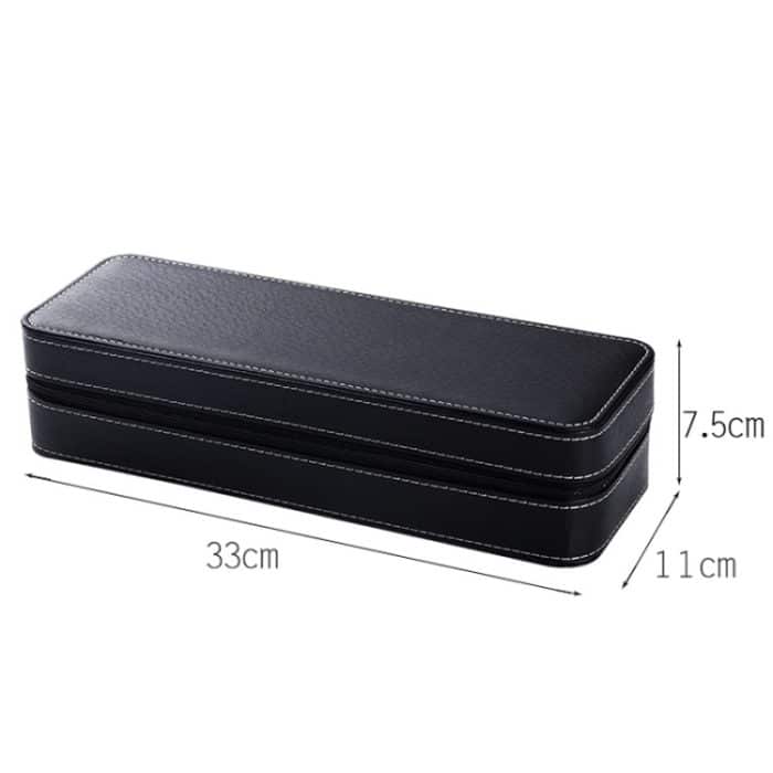 6-Bit-Reißverschluss-Uhrenbox, Aufbewahrungsbox, PU-Reißverschluss-Tasche, Uhrenbox, 6 Bit – Bild 3