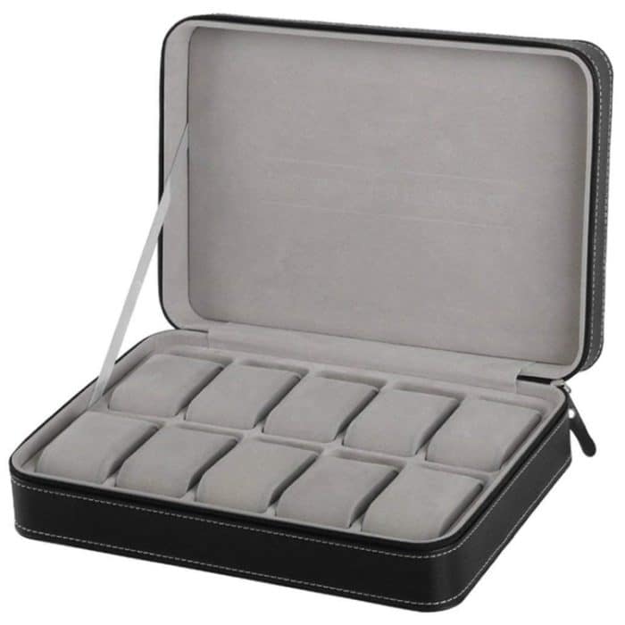 TBD0602484601A.jpg 10-Bit-Reißverschluss-Uhrenbox, Aufbewahrungsbox, PU-Reißverschluss-Tasche, Uhrenbox, 10 Bit – Bild 1