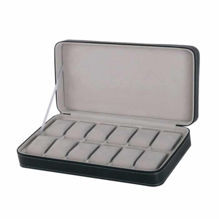 12-Bit-Reißverschluss-Uhrenbox, Aufbewahrungsbox, PU-Reißverschluss-Tasche, Uhrenbox, 12 Bit – Bild 5