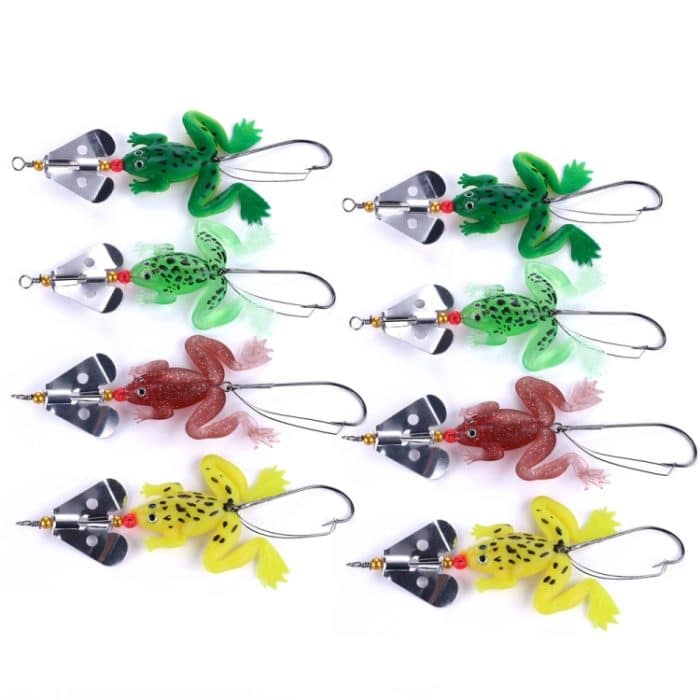 2 Sets HENGJIA SP011 7 cm 6 g Frosch Soft Fish Pailletten Süßwasser Einzelhaken Bionic Bait, SP011 4 Colors – Bild 1