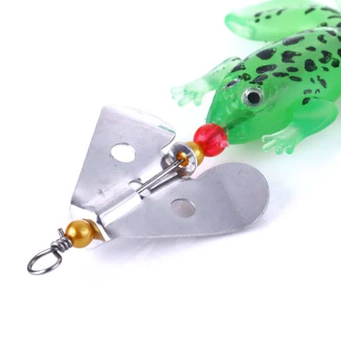 2 Sets HENGJIA SP011 7 cm 6 g Frosch Soft Fish Pailletten Süßwasser Einzelhaken Bionic Bait, SP011 4 Colors – Bild 3