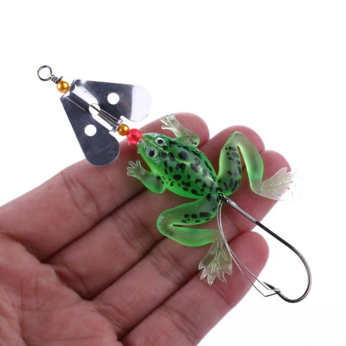 2 Sets HENGJIA SP011 7 cm 6 g Frosch Soft Fish Pailletten Süßwasser Einzelhaken Bionic Bait, SP011 4 Colors – Bild 4