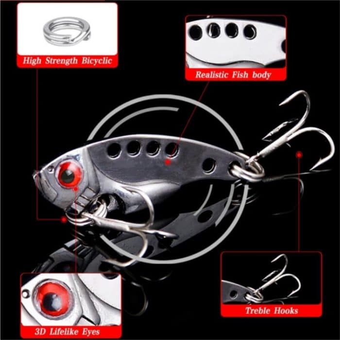 2 Sets HENGJIA VIB013 Metal VIB Fake Bait Galvanisierter Hartköder, 3.5cm 3g, 4cm 7g, 5.5cm 11g – Bild 4