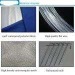 Automatisches Instant-Pop-Up-Zelt, tragbares Strandzelt, Größe:, Deep Blue Stripe, Orange Stripe, Lake Green Stripe, Pink Stripe – Bild 4