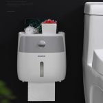 ECOCO E1804 Toiletten-Multifunktions-Doppelschicht-Taschentuchständer, White+Gray, White+Black, Pink+Pink, Blue+Blue – Bild 2