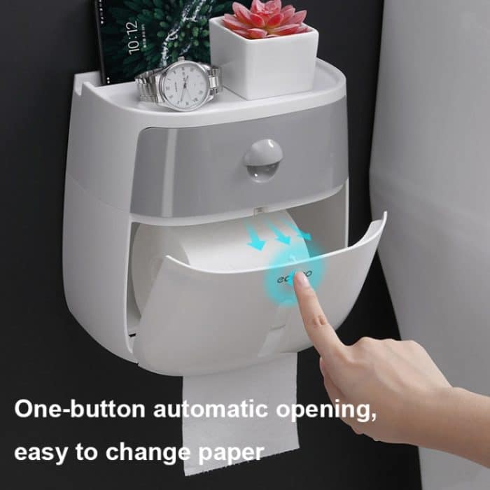 ECOCO E1804 Toiletten-Multifunktions-Doppelschicht-Taschentuchständer, White+Gray, White+Black, Pink+Pink, Blue+Blue – Bild 4