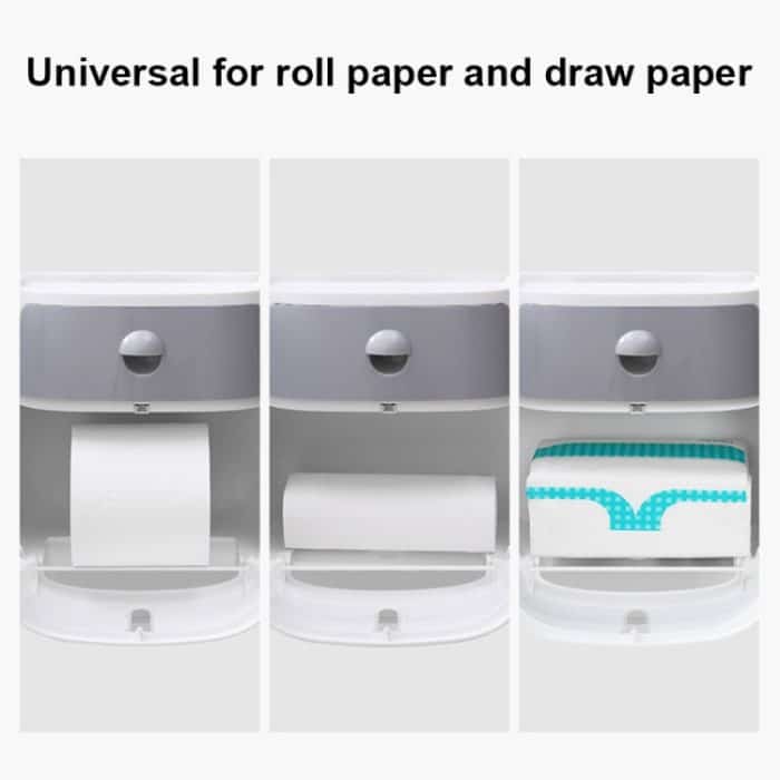 ECOCO E1804 Toiletten-Multifunktions-Doppelschicht-Taschentuchständer, White+Gray, White+Black, Pink+Pink, Blue+Blue – Bild 6